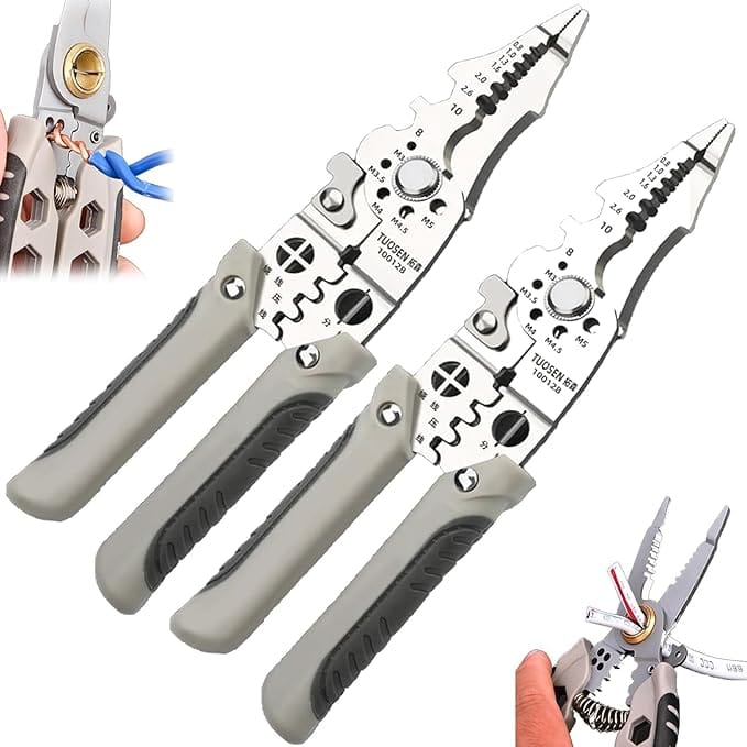 Multifunctional Wire Stripper Crimper Cable Cutter – 10-in-1 Heavy Duty Electrical Tool